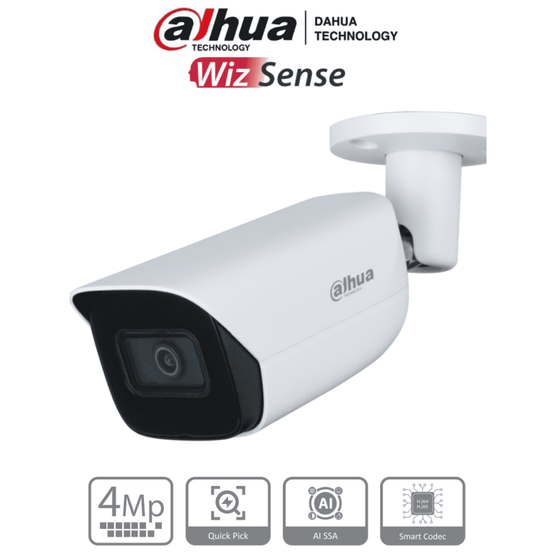 DAHUA IPC-HFW3441E-S-S2 - Camara IP Bullet de 4 Megapixeles con IA/ WizS