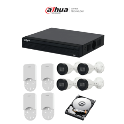 DAHUA KITNVR1104HS-P+4C+4S 1TB- Kit IP de 4 canales con NVR con 4 puerto