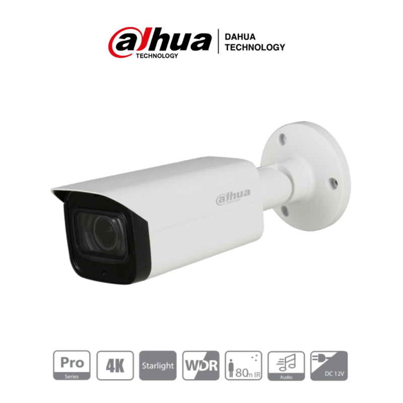 DAHUA HFW2802T-Z-A - Camara Bullet 4k Starlight/ 8 Megapixeles/ Lente Mo