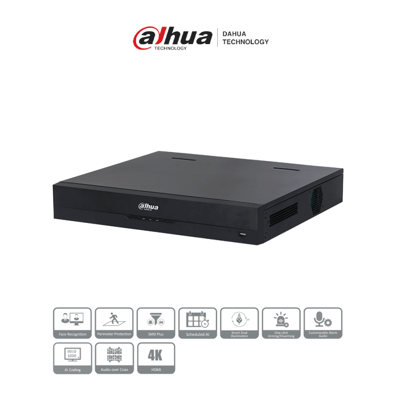 DAHUA DH-XVR5432L-I3 - DVR de 32 canales 5MP Lite con IA WizSense  H.265