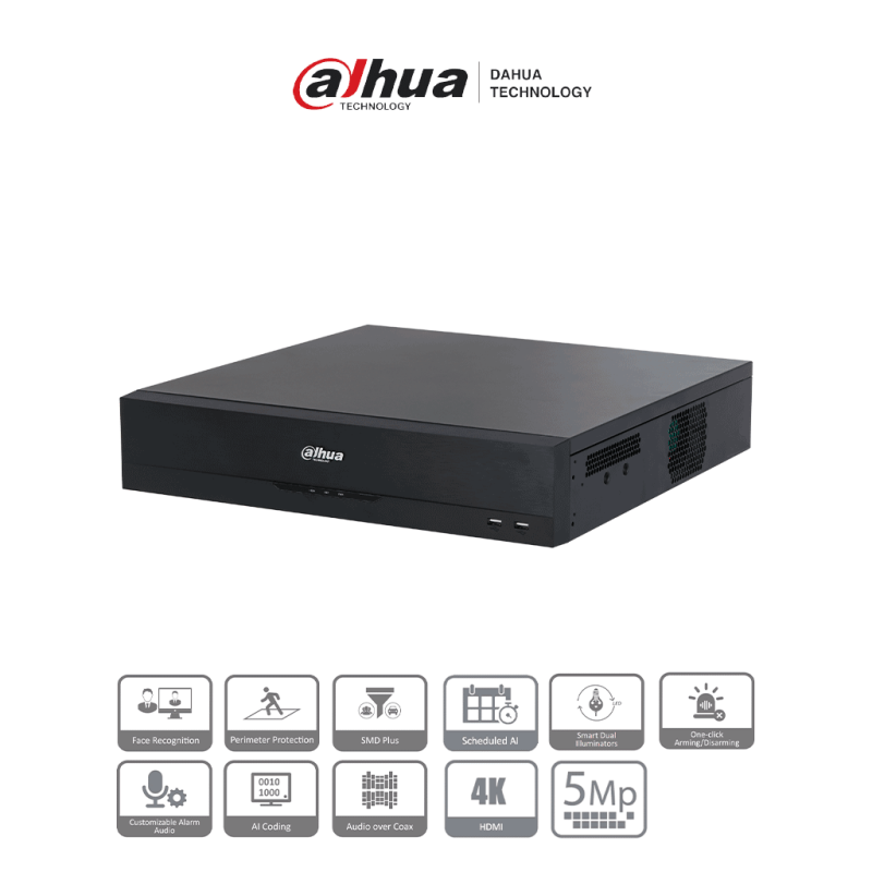 DAHUA DH-XVR5832S-I3 - DVR 32 canales de 5MP y 1080p con WizSense  H.265