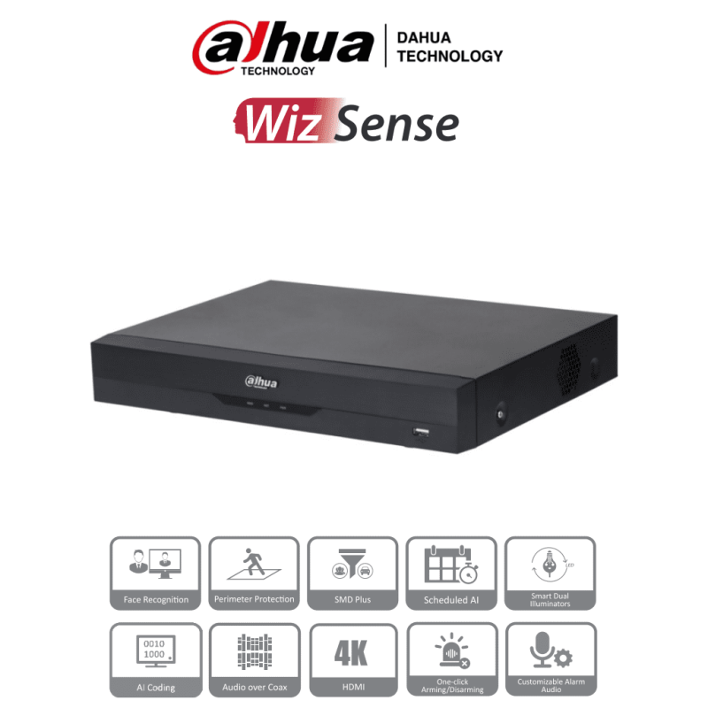 DAHUA XVR5116H-4KL-I3 - DVR de 16 Canales 4k/ 8 Megapixeles/ WizSense/ I