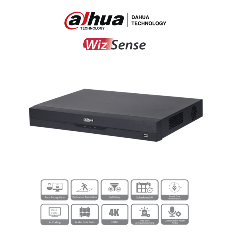 DAHUA XVR5216AN-4KL-I3 - DVR de 16 Canales 4k/ WizSense/ IA/ H.265+/ 2 B