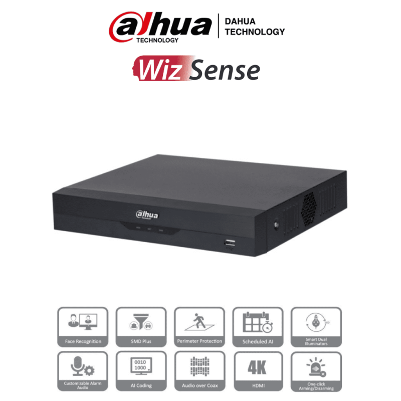 DAHUA DH-XVR5104HS-4KL-I3 - DVR 4k de 4 Canales y 4 IP o hasta 8 IP. Equ