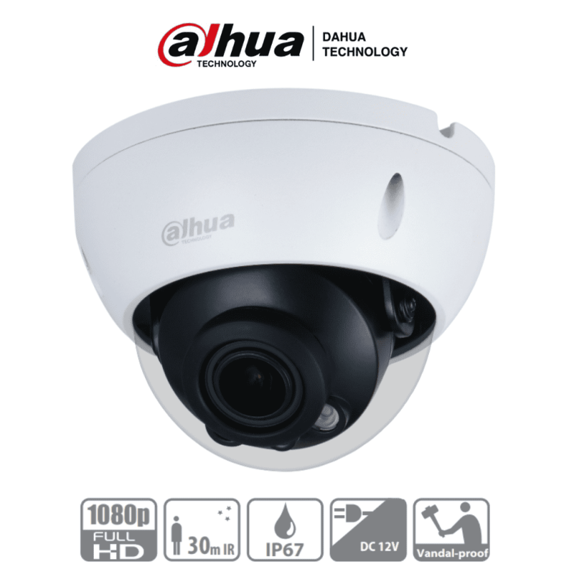 DAHUA HAC-HDBW1200R-Z- Cámara Domo Antivandálica de 2 Megapíxeles/ Lente