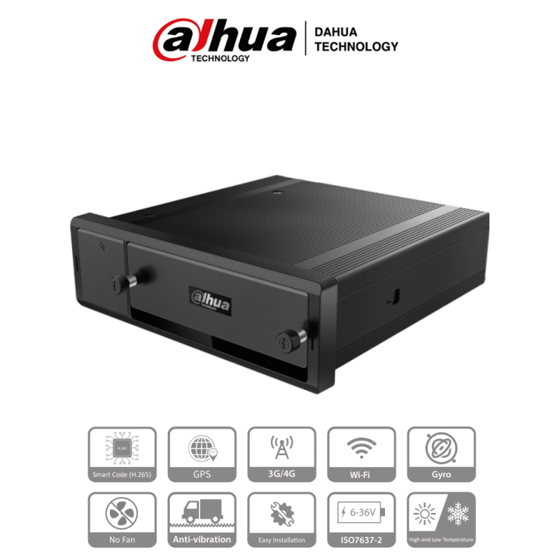 DAHUA MNVR4208-GFWI - NVR Movil de 8 Canales con Inteligencia Artificial