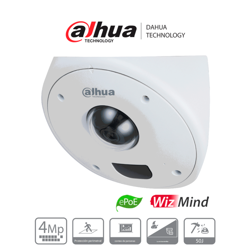 DAHUA IPC-HCBW8442 - Domo IP de 4 MP para Montaje en Esquinas/ Lente de