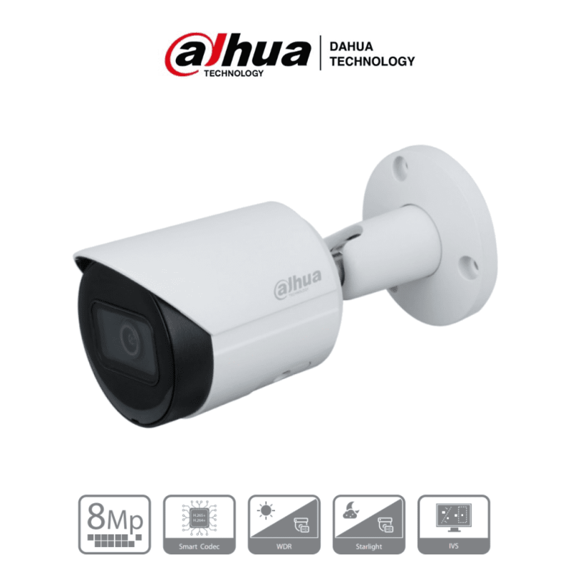 DAHUA IPC-HFW2831S-S2 - Cámara IP Bullet 4k/ 8 Megapixeles/ Lente de 2.8