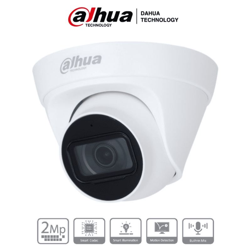 DAHUA IPC-HDW1230T1-A-S5-Cámara IP Domo 2MP con lente de 2.8 mm  ángulo