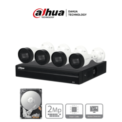 DAHUA KITNVR1104HS-P+4C1TB- Kit IP de 4 canales con NVR con 4 puertos Po