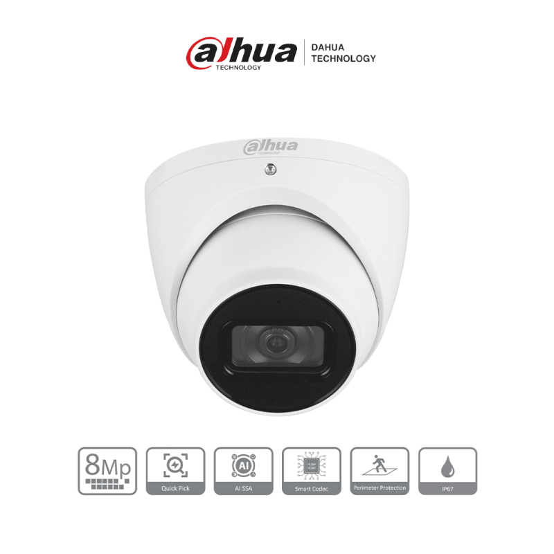 DAHUA DH-IPC-HDW3841EM-S-S2 - Cámara IP Domo de 8 MP con diseño Eyeball