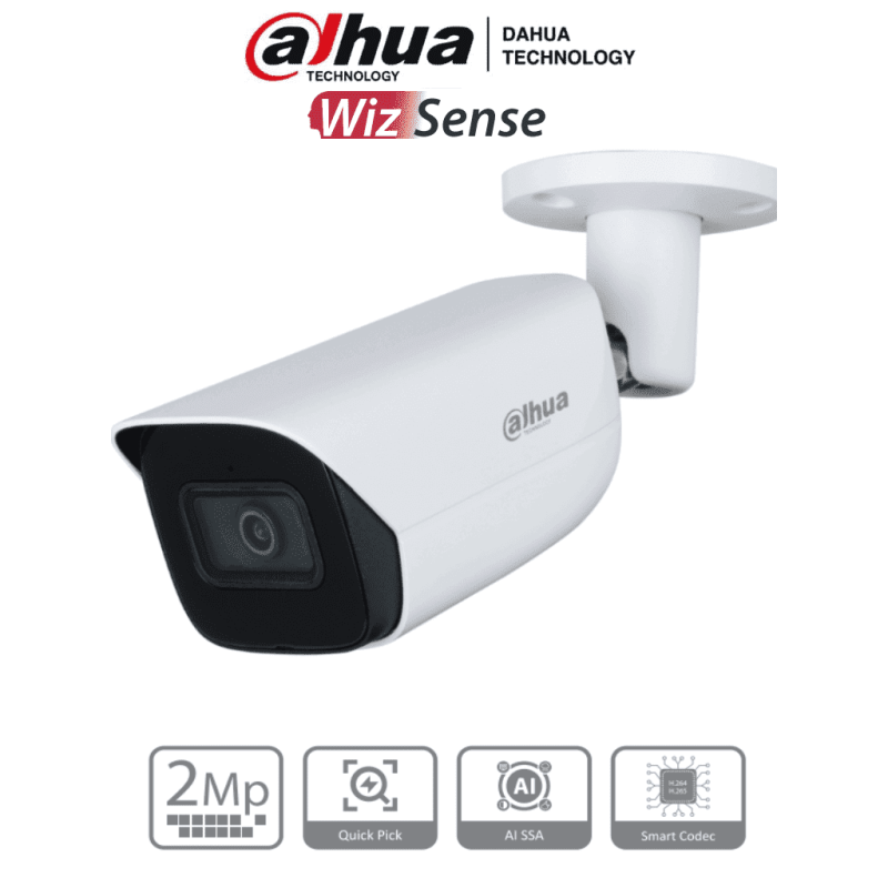 DAHUA IPC-HFW3241E-S-S2 - Cámara IP Bullet de 2 MP/ WizSense/ Con IA/ Le