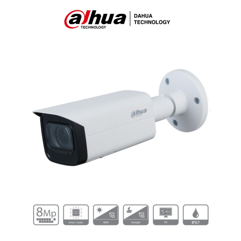 DAHUA IPC-HFW2831T-ZS - Cámara IP Bullet de 8 Megapíxeles/ 4k/ Lente Mot