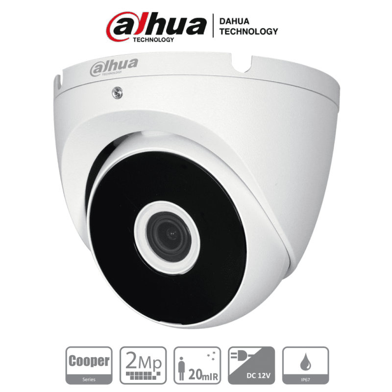 Dahua HAC-T2A21N-28: Cámara domo de 2MP  1080p  lente de 2.8mm con ángu