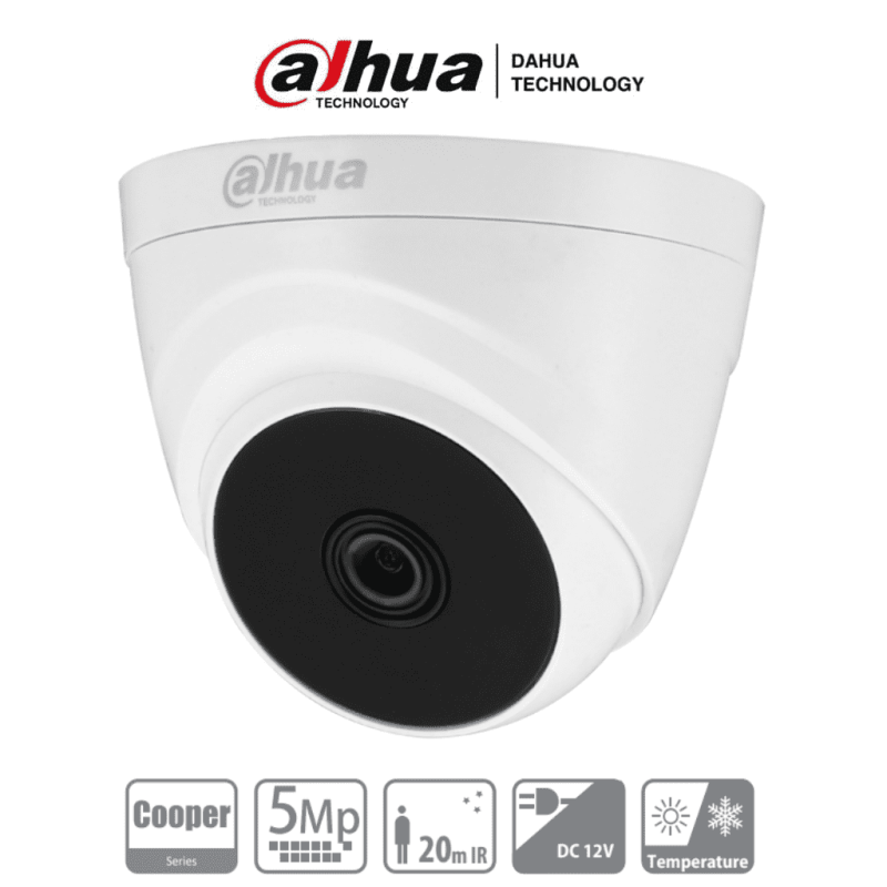 DAHUA HAC-T1A51N-0280B-S2 - Cámara Domo de 5MP con lente de 2.8mm y ángu