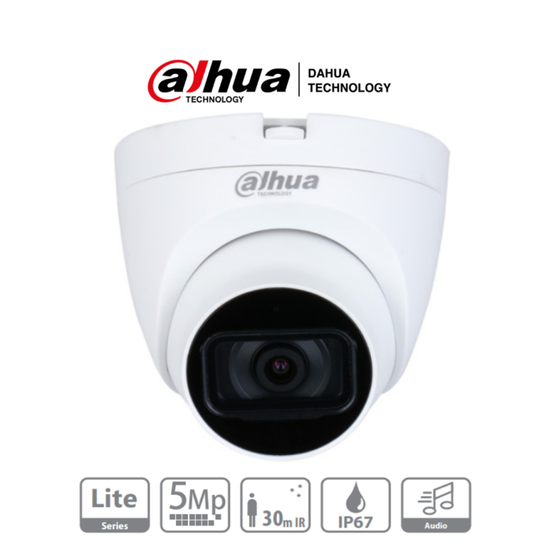 DAHUA HAC-HDW1500TLQN-A - Cámara Domo de 5 MP con micrófono integrado y