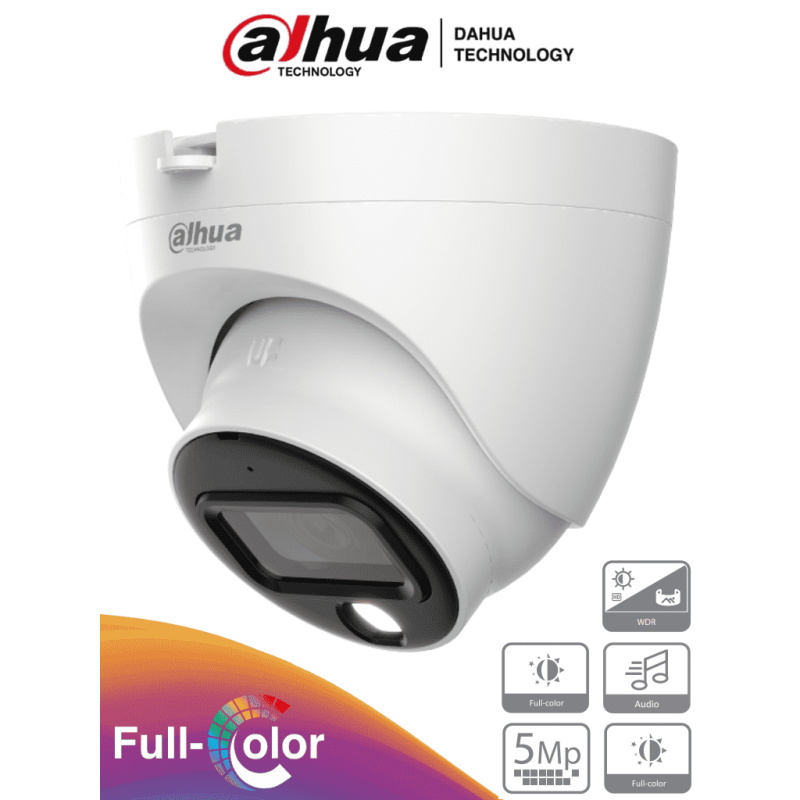 DAHUA HAC-HDW1509TLQ-A-LED - Cámara Domo Full Color de 5 MP con micrófon