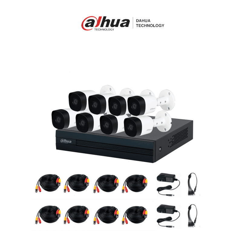 DAHUA KITXVR1B08- I+8-B2A21-  Kit de 8 Canales  DVR Cooper-I WizSense co