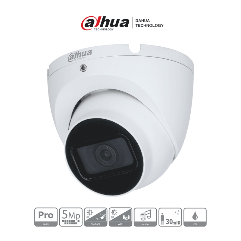 DAHUA HAC-HDW2501TLM-A -  Cámara Domo 5MP  Serie Pro con lente de 2.8mm