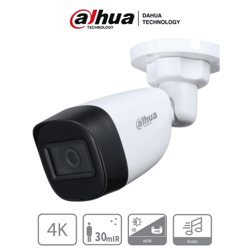 DAHUA HAC-HFW1801CN-A-0280B-S2 - Cámara Bullet 4k con Micrófono Integrad