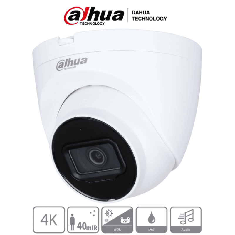 DAHUA HAC-HDW1801TQN-A - Camara Domo 4k/ 8 Megapixeles con Microfono Int