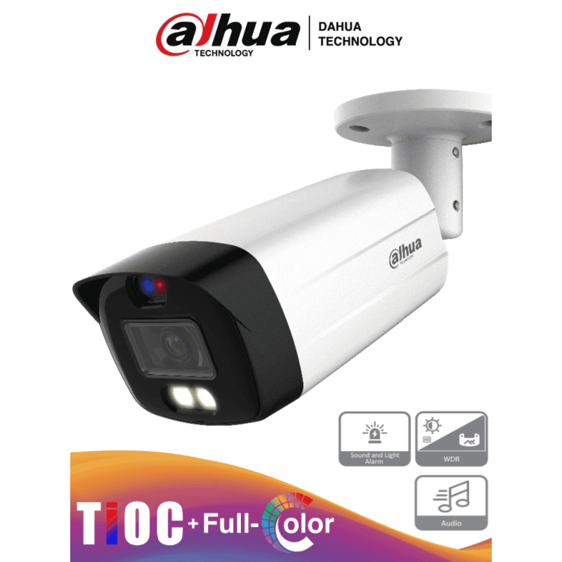 DAHUA HAC-ME1809TH-A-PV - Cámara Bullet TiOC 4k/ Disuasión Activa/ Full