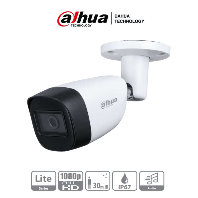 DAHUA HAC-HFW1200CMN-A- Camara Bullet 1080p/ Lente de 2.8 mm/ Microfono