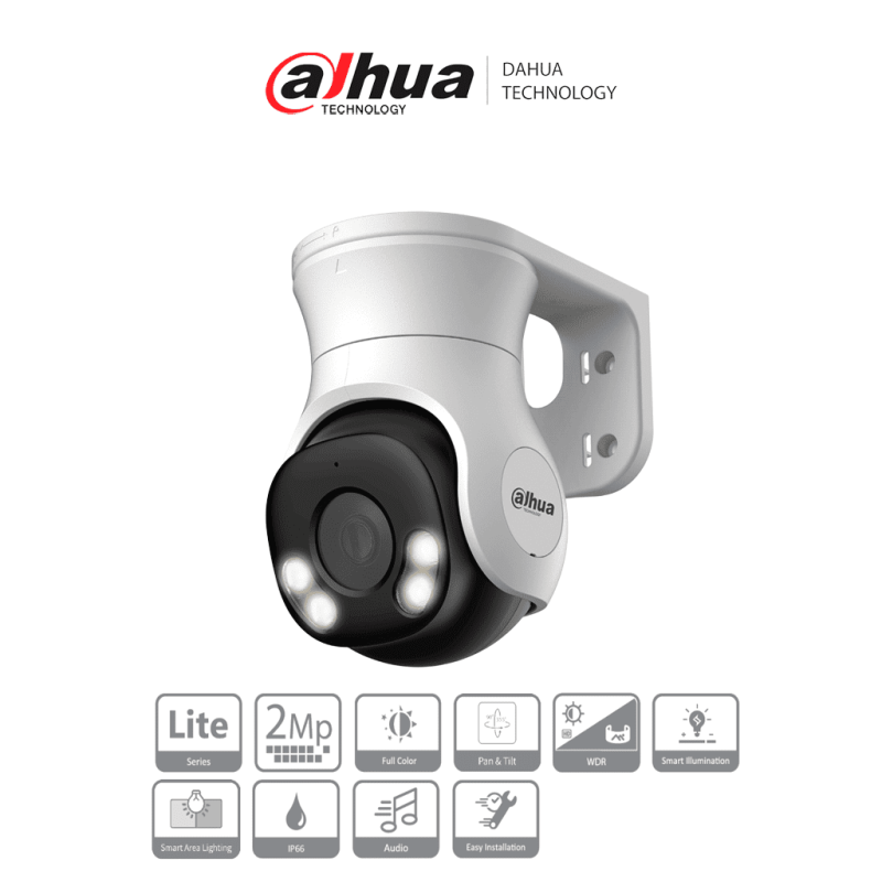 DAHUA HAC-PT1239A-A-LED - Camara PT de 2 Megapixeles HDCVI/ Full Color/