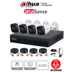 DAHUA KITXVR1B04-I+HFW1200CMA -  Kit de 4 canales con cámaras de 2MP y a