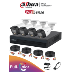DAHUA FULLCOLORKIT- Kit de 4 canales Full Color de 2 MP. Incluye 4 cámar