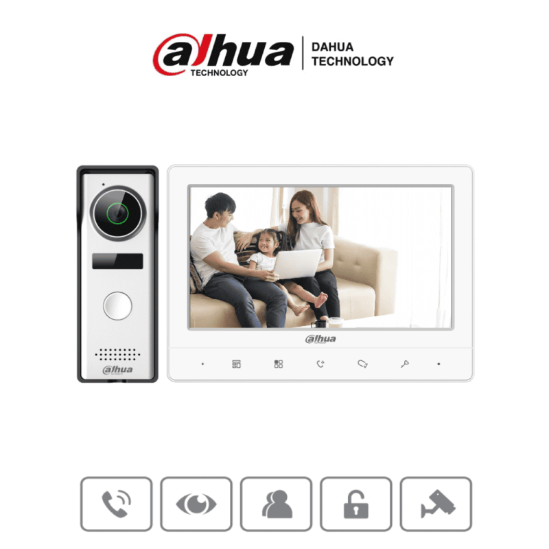 DAHUA KTA02 - Kit de Videoportero analógico con monitor táctil de 7  y f