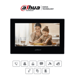 DAHUA VTH2621G-P - Monitor IP táctil de 7  en negro  Serie Lite  ideal p