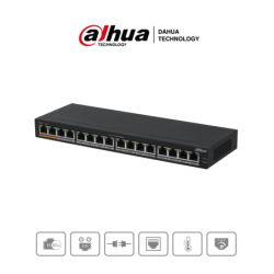 DAHUA DH-PFS3016-16GT-190 - Switch Poe Gigabit de 16 Puertos PoE Gigabit