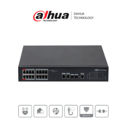 DAHUA DH-PFS4218-16ET-240  - Switch  PoE Administrable de 16 Puertos Eth