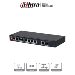 DAHUA PFS3110-8ET1GT1GF-96 -Switch PoE de 10 Puertos/  8 Puertos Poe 10/