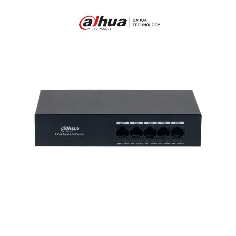 DAHUA DH-PFS3005-4GT-36 - Switch con 4 puertos Gigabit PoE y 1 puerto RJ