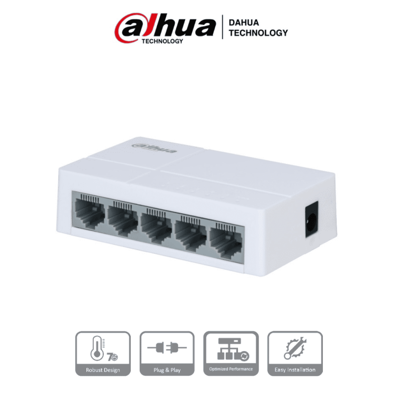 DAHUA PFS3005-5ET-L - Switch para Escritorio 5 Puertos/ Fast Ethernet 10