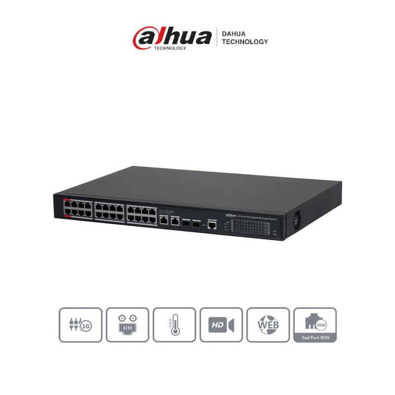 DAHUA DH-S4228-24GT-240 Switch PoE Gigabit Administrable con 24 puertos