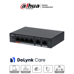 DAHUA CS4006-4GT-60 -  Switch PoE de 6 Puertos Gigabit/ 4 Puertos PoE 10