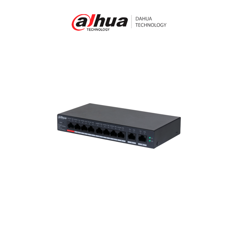 DAHUA DHCS40108GT110 - Switch de 10 Puertos Gigabit / 8 Puertos PoE / 2