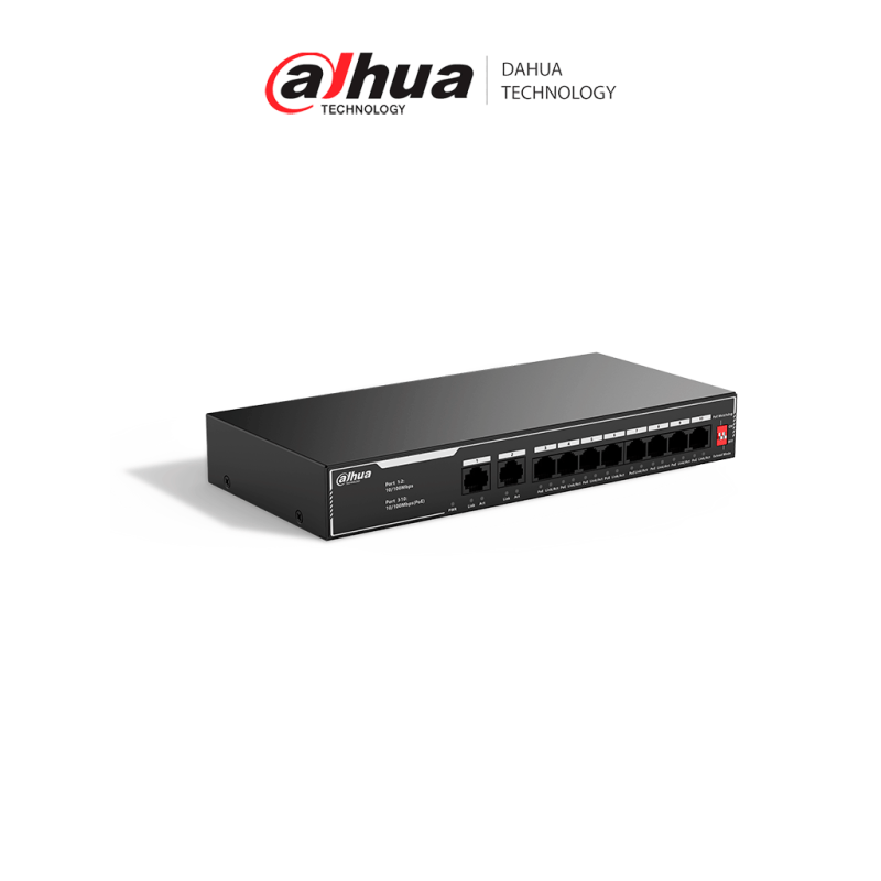 DAHUA SF1010LP - Switch PoE de 10 Puertos Fast Ethernet/ 8 Puertos PoE 1