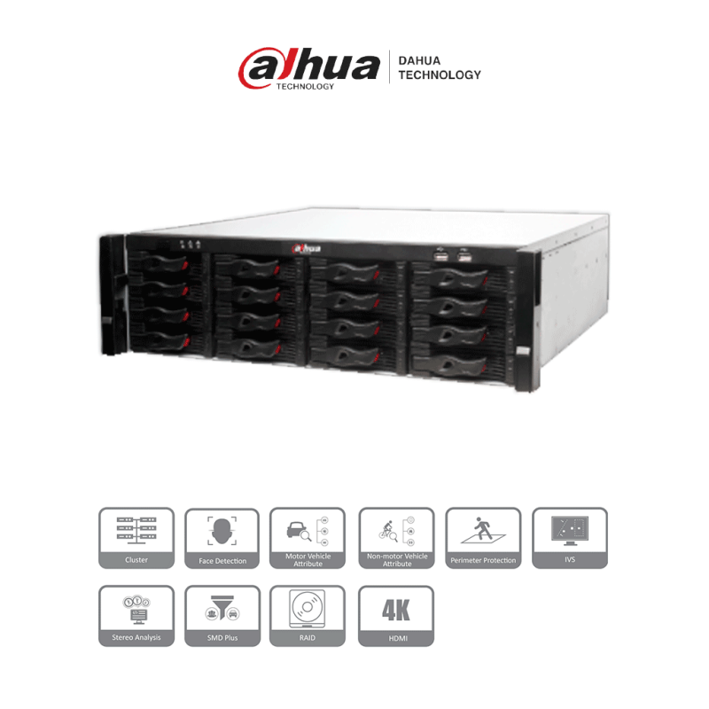 DAHUA NVR616-64-4KS2 - NVR de 64 canales IP con soporte para 4K  compres