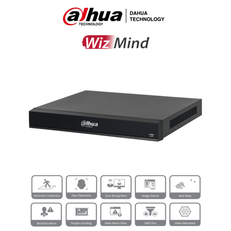 DAHUA DHI-NVR5216-8P-I/L - NVR de 16 Canales 4k/ WizMind/ 8 Puertos PoE/