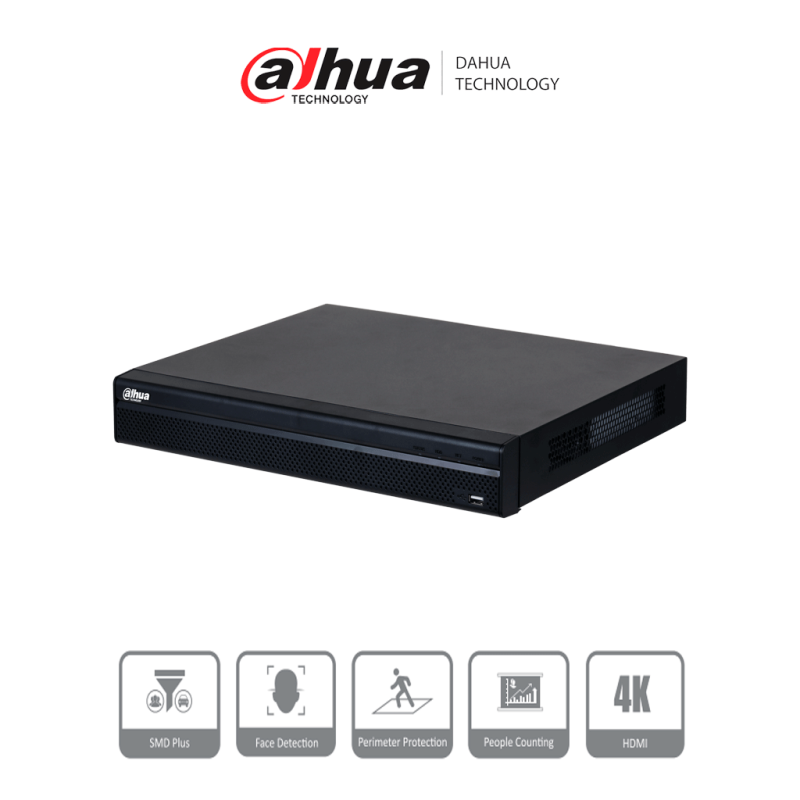 DAHUA DHI-NVR4232-4KS3 NVR De 32 canales IP  8 MP/4K  160 Mbps  Smart H.