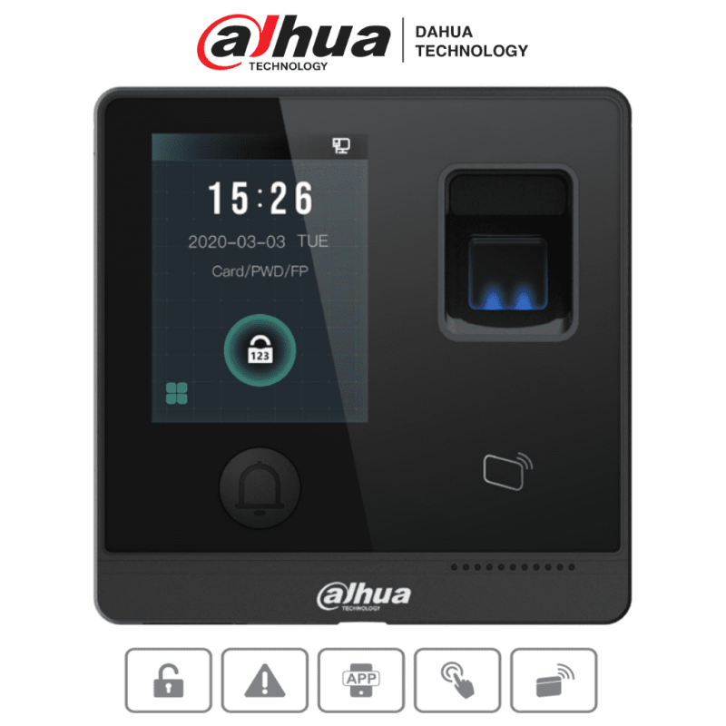 DAHUA ASI1212F-D - Control de Acceso Touch/ 3 000 Huellas/ 30 000 Tarjet