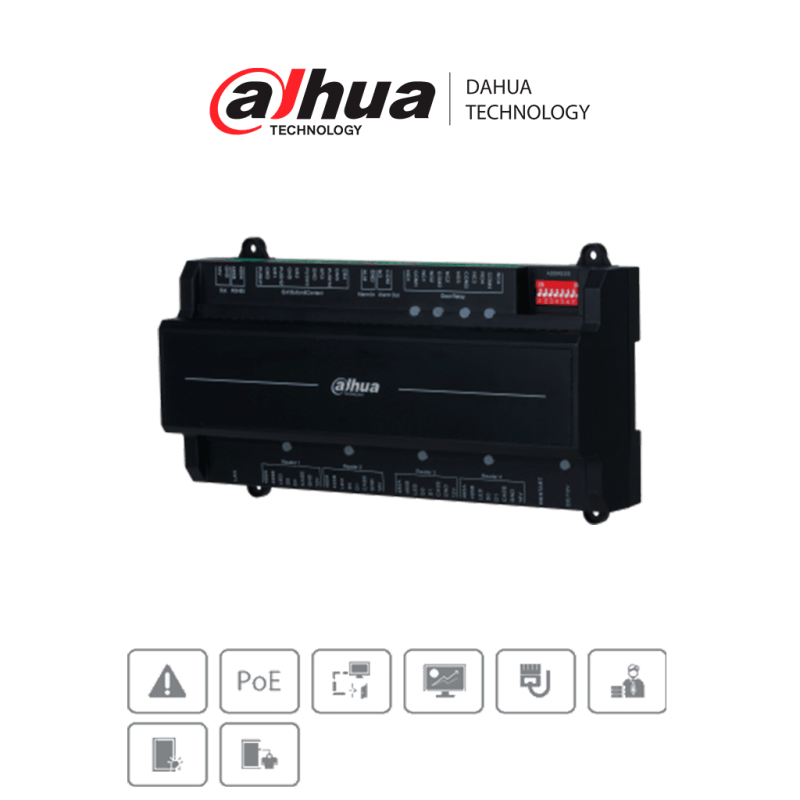 DAHUA ASC2204B-S  - Panel de Control de Acceso para 4 Puertas y 4 Lector