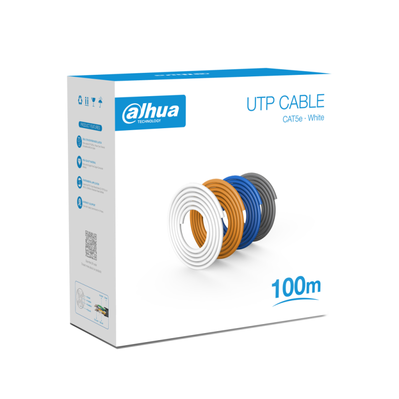 DAHUA PFM920I-5EU-U-100 - Bobina de 100 Mts de Cable UTP Cat5e/ 100% Cob